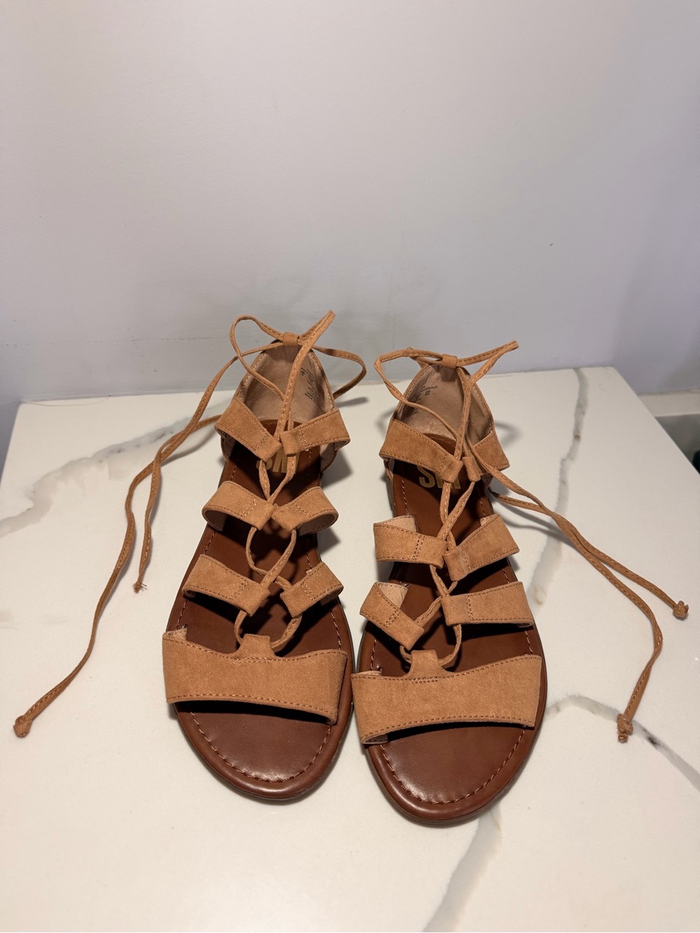 Steve Madden Boho Tan Lace-Up Gladiator Sandals Size 8